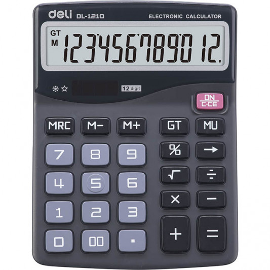 купить Калькулятор 12 разр, 157*120*46мм, Deli E1210 серый